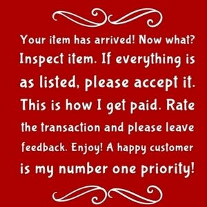 If You Are Happy With Your Item, Please Leave Feedback! ⭐️⭐️⭐️⭐️⭐️